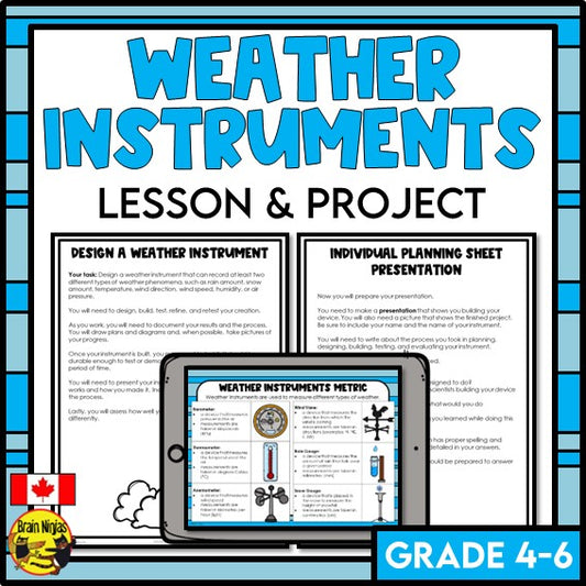 Weather Instruments Lessons and Activities | STEM Challenge | Paper and Digital