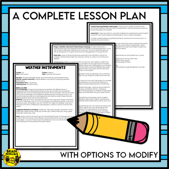 Weather Instruments Lessons and Activities STEM Challenge | Paper and ...