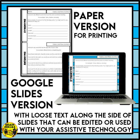 Weather Protection Fabrics and Fibres Reading Comprehension Activities | Paper and Digital