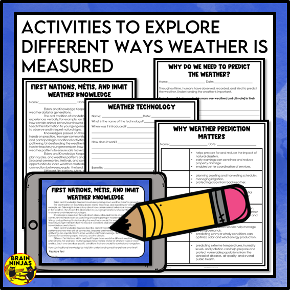 Modern and Historic Weather Tracking Technology Lesson and Activities | Paper and Digital