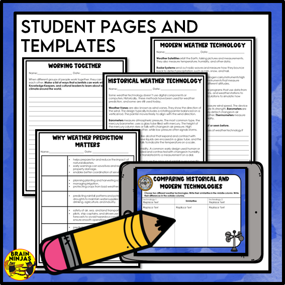 Modern and Historic Weather Tracking Technology Lesson and Activities | Paper and Digital