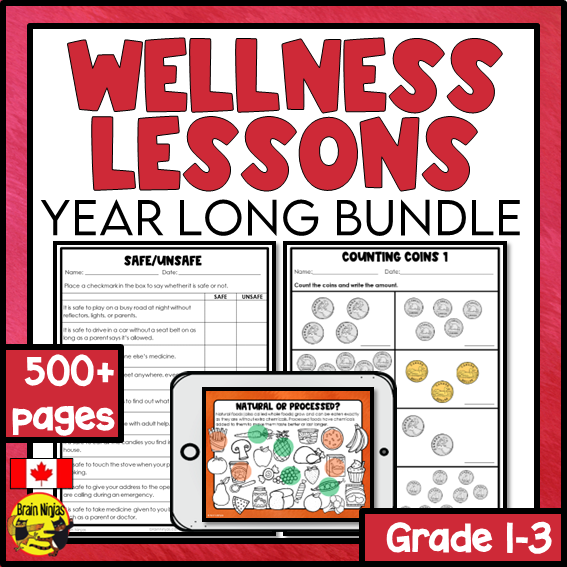 Health and Wellness Full Year Bundle | Paper and Digital | Grade 1 Grade 2 Grade 3