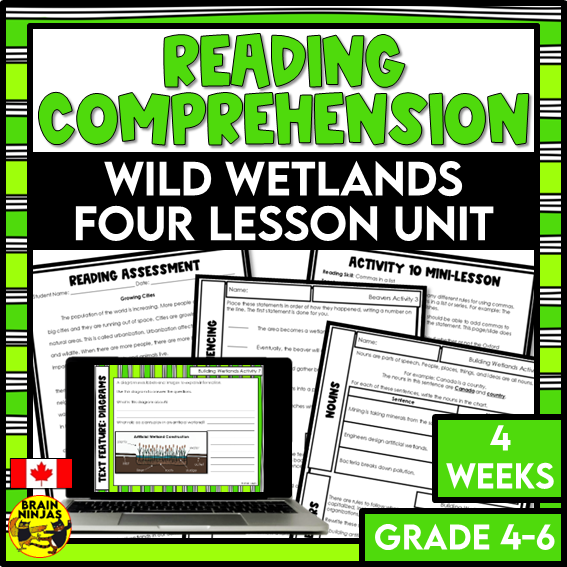 Wetlands Reading Comprehension Activities | Paper and Digital