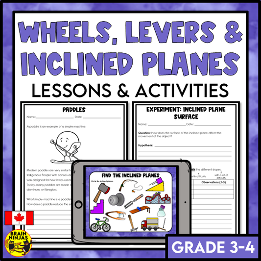 Wheels, Levers and Inclined Planes Lessons and Activities | Paper and Digital