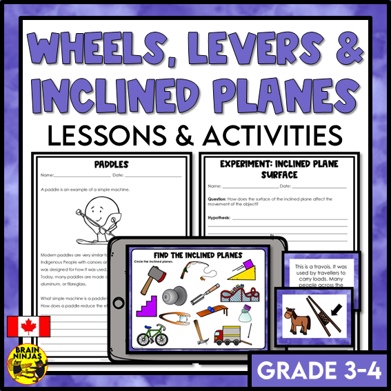 Wheels, Levers and Inclined Planes Lessons and Activities | Paper and Digital