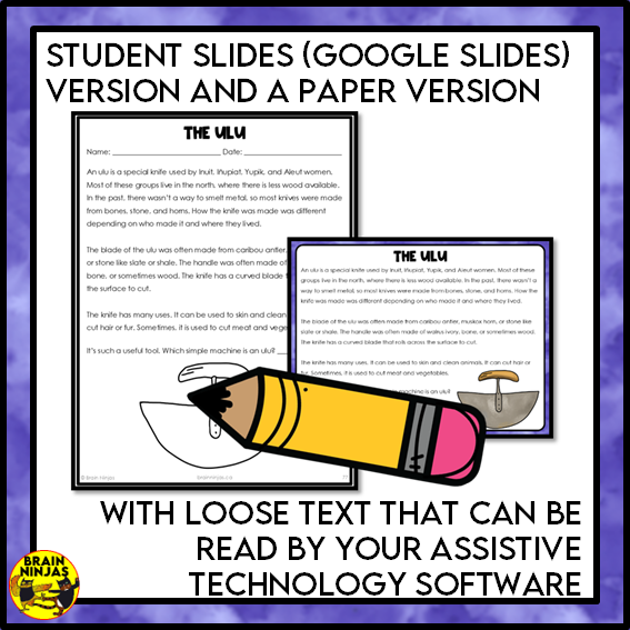 Wheels, Levers and Inclined Planes Lessons and Activities | Paper and Digital