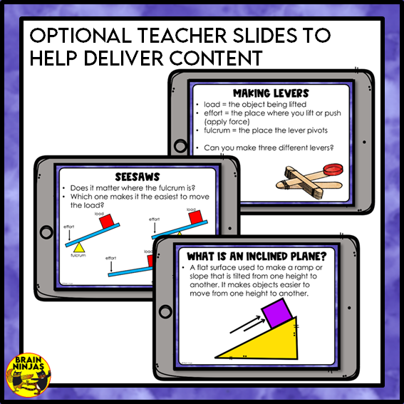 Wheels, Levers and Inclined Planes Lessons and Activities | Paper and Digital