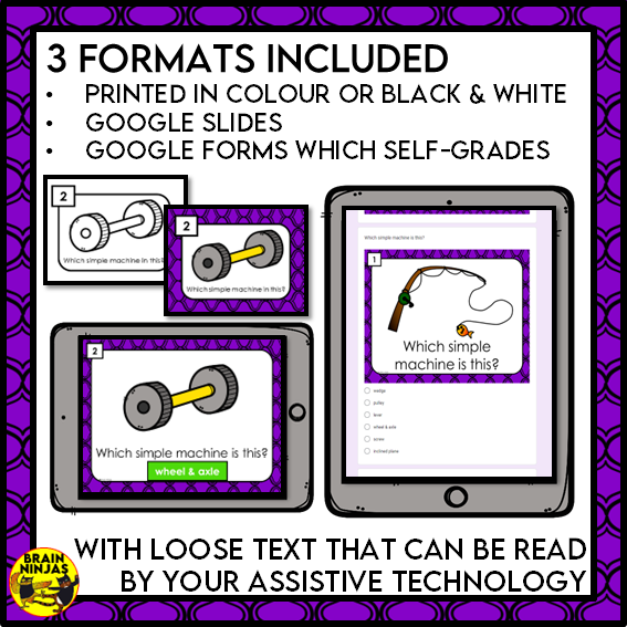 Name the Simple Machine Task Cards | Paper and Digital