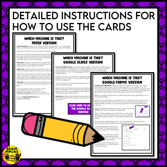 Name the Simple Machine Task Cards | Paper and Digital