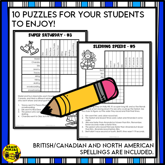 Winter Logic Puzzles | Paper and Digital