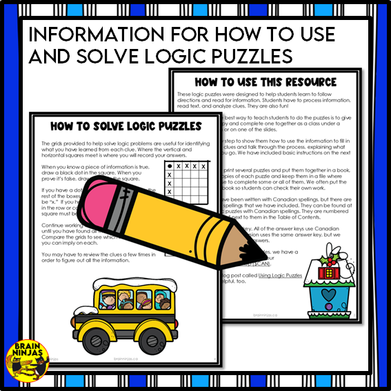 Winter Logic Puzzles | Paper and Digital