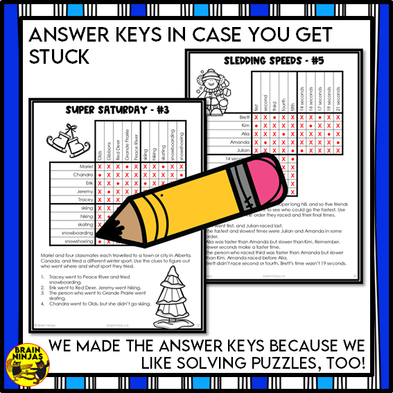 Winter Logic Puzzles | Paper and Digital