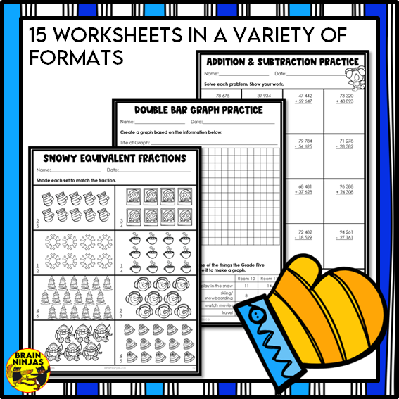 Winter Math Worksheets Numbers to 1 000 000 | Paper