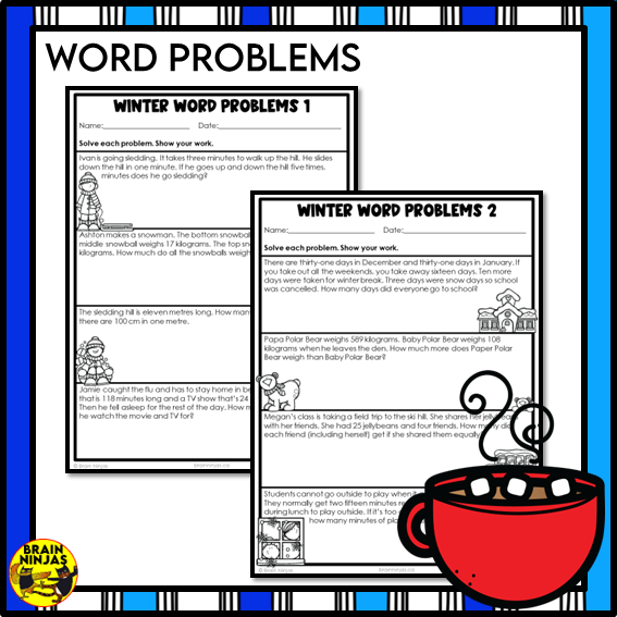 Winter Math Worksheets Numbers to 1000 | Paper