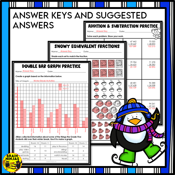 Winter Math Worksheets Numbers to 1 000 000 | Paper