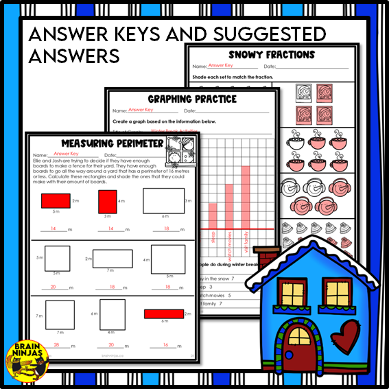 Winter Math Worksheets Numbers to 10 000 | Paper