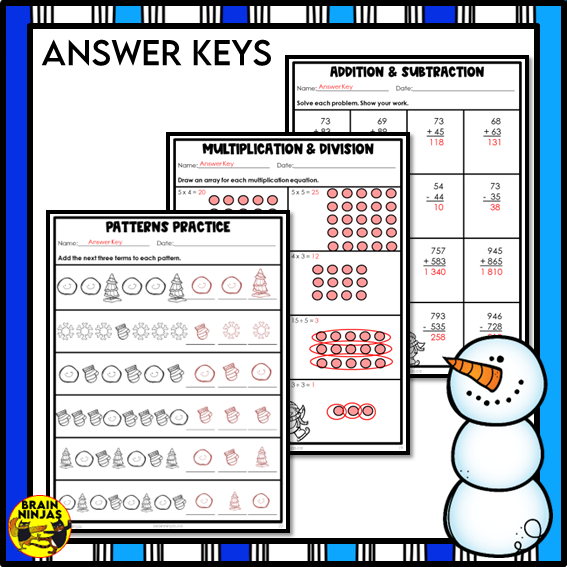 Winter Math Worksheets Numbers to 1000 | Paper