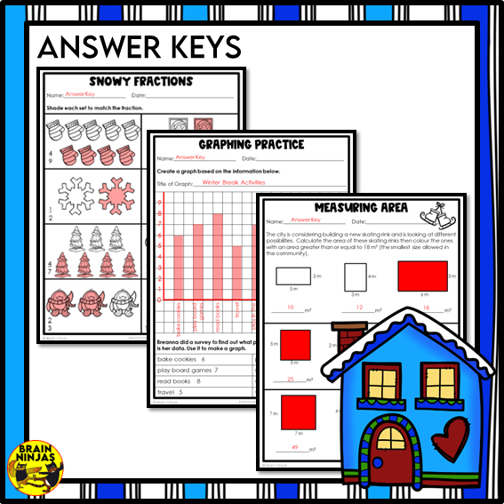 Winter Math Worksheets Numbers to 10 000 | Paper