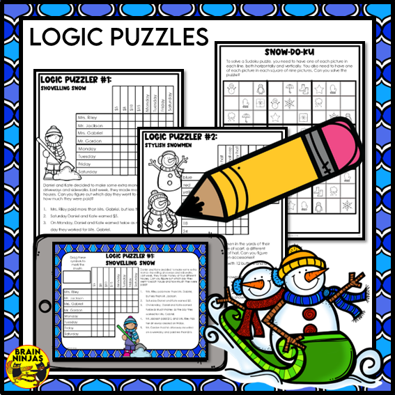 Winter Activities Word Games Puzzles Writing Prompts | Paper and Digital