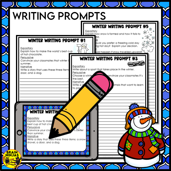 Winter Activities Word Games Puzzles Writing Prompts | Paper and Digital