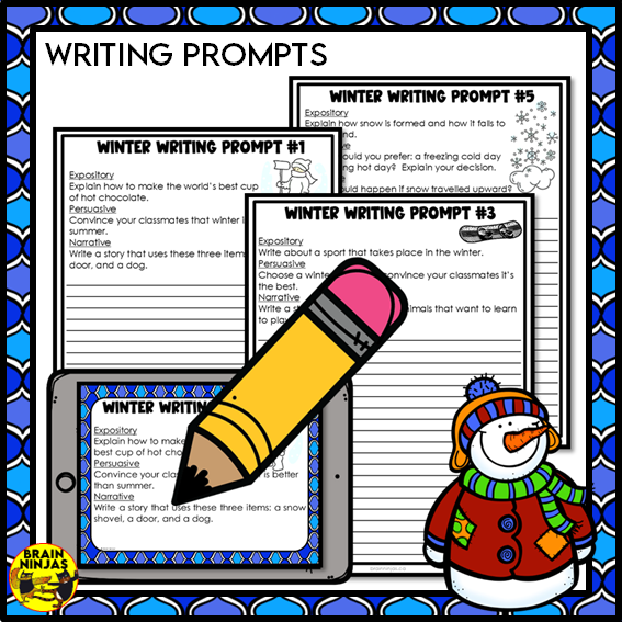 Winter Activities Word Games Puzzles Writing Prompts | Paper and Digital