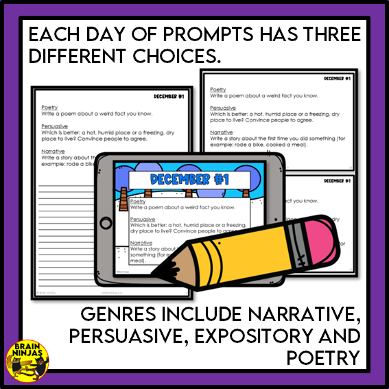 Daily Writing Prompts Monthly Bundle | Paper and Digital