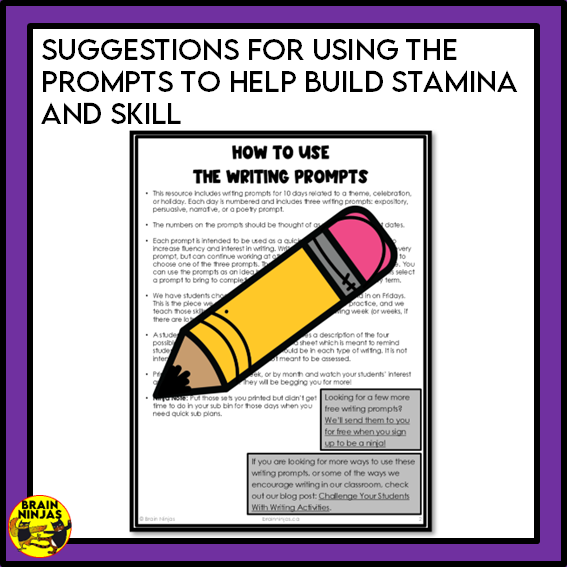 Daily Writing Prompts Monthly Bundle | Paper and Digital