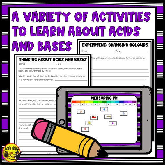 Chemistry Lessons Acids and Bases | Paper and Digital