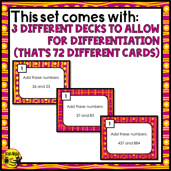 Addition Math Task Cards | Paper and Digital | Grade 3