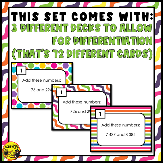 Addition Math Task Cards | Paper and Digital | Grade 4 Grade 5
