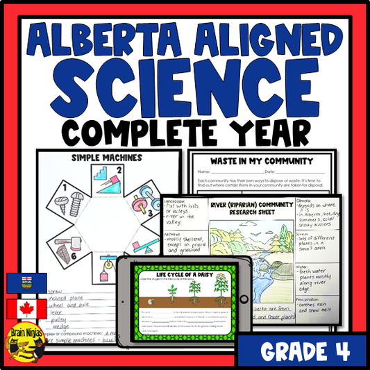 Alberta Science Lessons Grade 4 Year Long Bundle | Paper and Digital