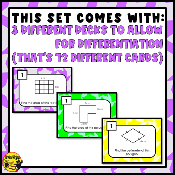 Area and Perimeter Math Task Cards | Paper and Digital | Grade 4 Grade 5