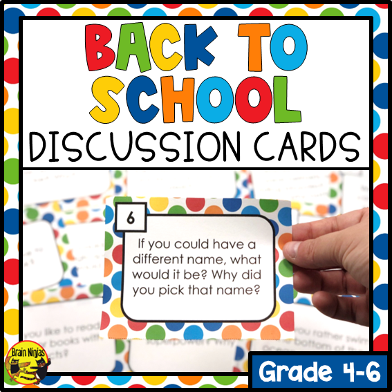 Back To School Discussion Cards | Paper and Digital