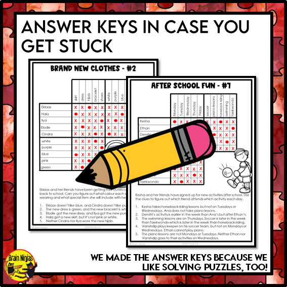 Back to School Logic Puzzles | Paper and Digital