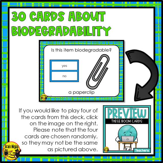 Waste In Our World Biodegradability Boom Cards | Digital