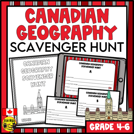 Canada Geography Scavenger Hunt | Paper and Digital