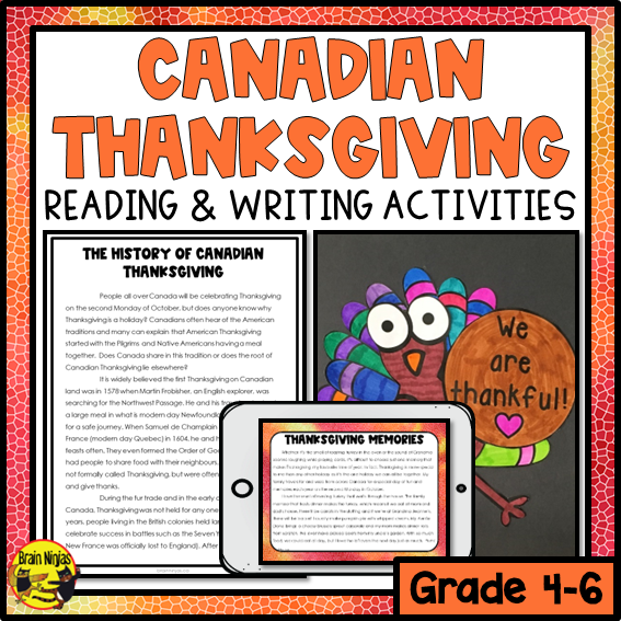 Canadian Thanksgiving Reading and Writing Activities | Paper and Digital