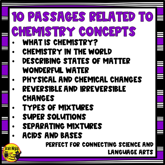 Chemistry Reading Passages | Paper and Digital