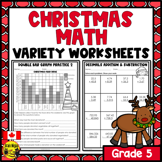 Christmas Math Worksheets | Numbers to 1 000 000 | Paper