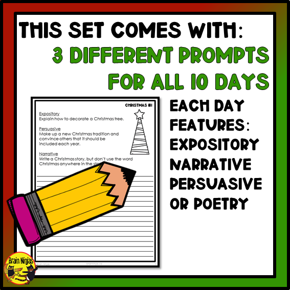 Christmas Writing Prompts | Paper and Digital