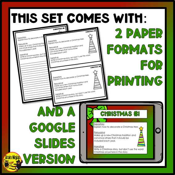 Christmas Writing Prompts | Paper and Digital