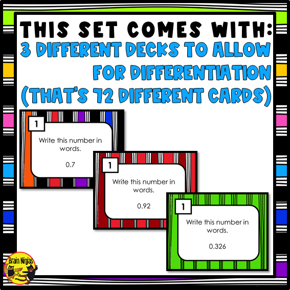 Decimals and Fractions Math Task Cards | Paper and Digital | Grade 4 Grade 5