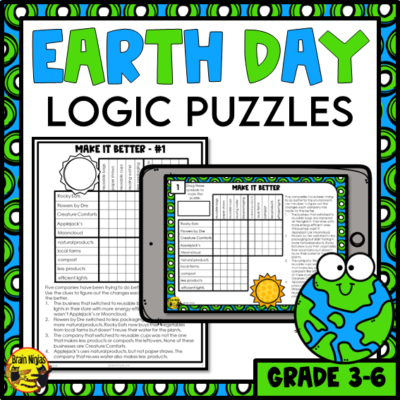 Earth Day Logic Puzzles | Paper and Digital