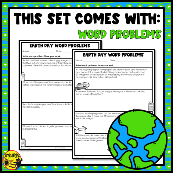 Earth Day Math Worksheets | Numbers to 1000 | Paper