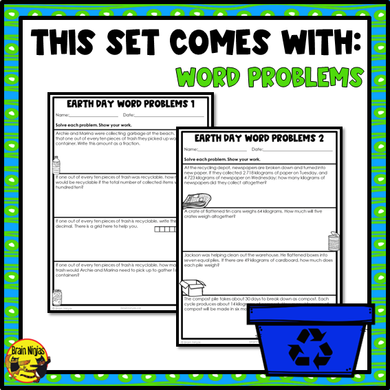 Earth Day Math Worksheets | Numbers to 10 000 | Paper