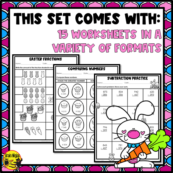 Easter Math Worksheets | Numbers to 1000 | Paper