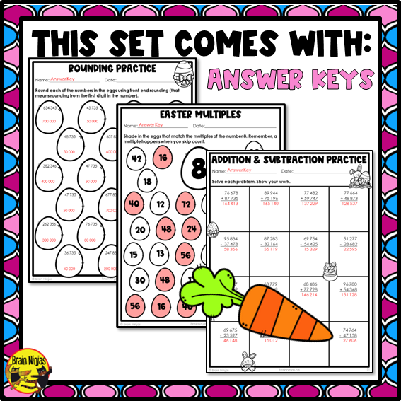 Easter Math Worksheets | Numbers to 1 000 000 | Paper