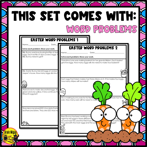 Easter Math Worksheets | Numbers to 1000 | Paper