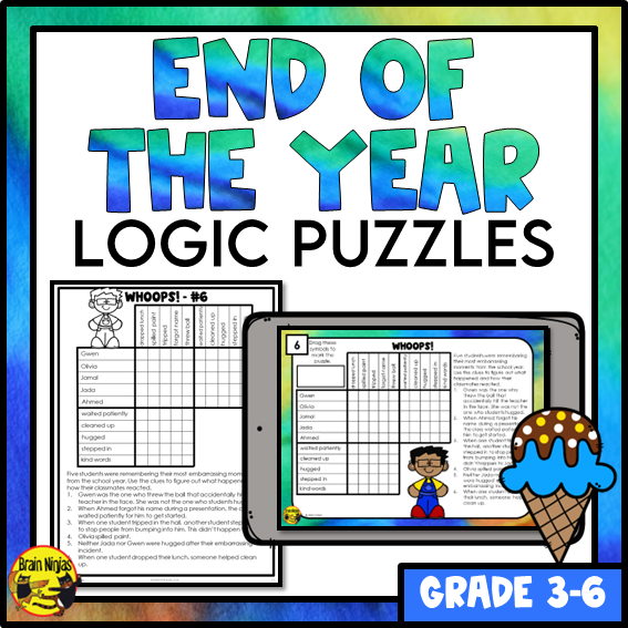 End of the Year Logic Puzzles | Paper and Digital