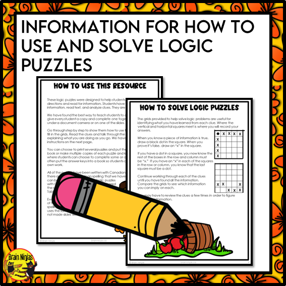 Fall Logic Puzzles | Paper and Digital
